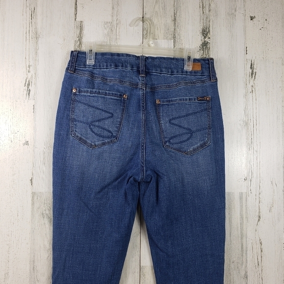 Seven7 medium wash high waist skinny denim jeans women's size 12 - Picture 6 of 13